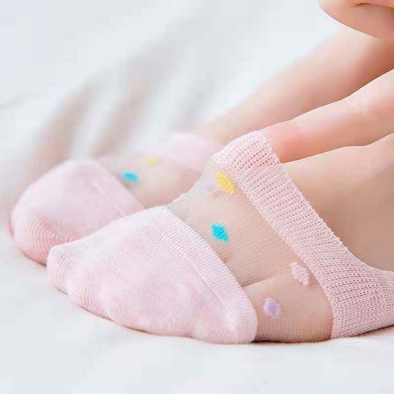 袜底船袜女隐形防滑不掉跟春夏季薄全棉纯棉网眼浅口袜子女士夏天