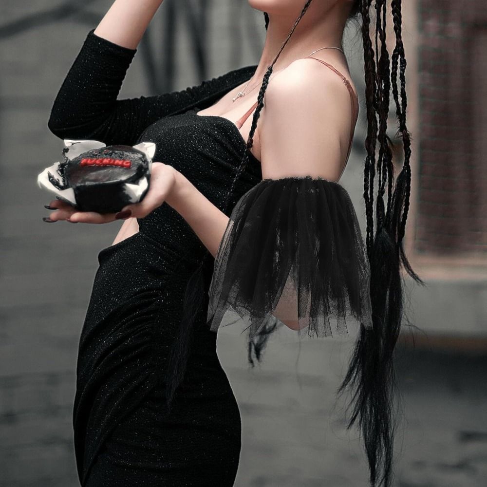 新款新娘网纱手袖可拆卸假袖子舞台表演服装配饰肩袖拍照道具袖套