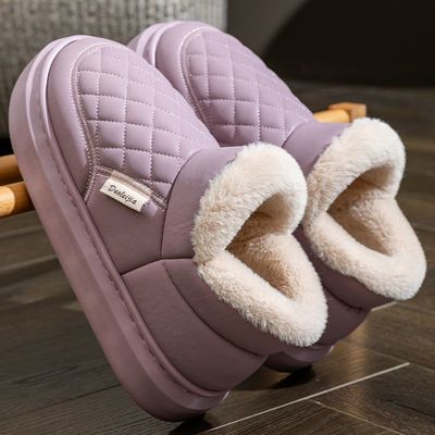 防水棉鞋男款冬季2025新款加绒加厚包跟棉拖鞋保暖外穿雪地靴男士