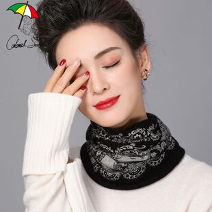 羊绒围脖护颈女式秋冬椎套头领圈防寒韩版百搭羊毛脖套薄款小围巾