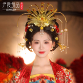 唐风大凤凰凤冠汉服婚服婚礼新娘头饰结婚发饰品大气珍珠流苏发冠