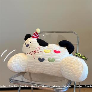 可爱生日帽小狗抱枕客厅沙发靠垫床头靠枕办公室座椅护腰靠背礼物