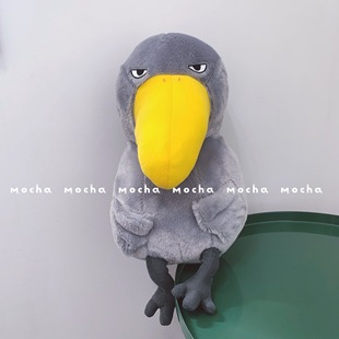 日本佛系萌丧GOT7朴珍荣同款 坐姿大嘴鸟鲸头鹳公仔藏狐狐狸玩偶