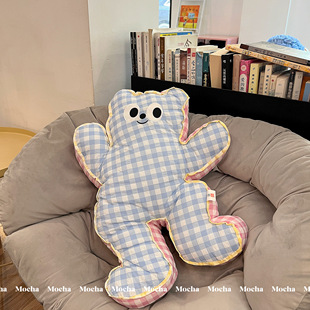 可爱多巴胺格子熊毛绒玩具公仔玩偶睡觉抱枕床上布娃娃儿童礼物女