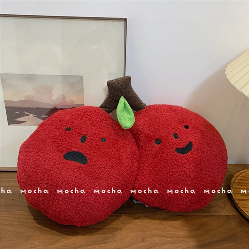 樱桃水果抱枕可爱萌物毛绒玩具