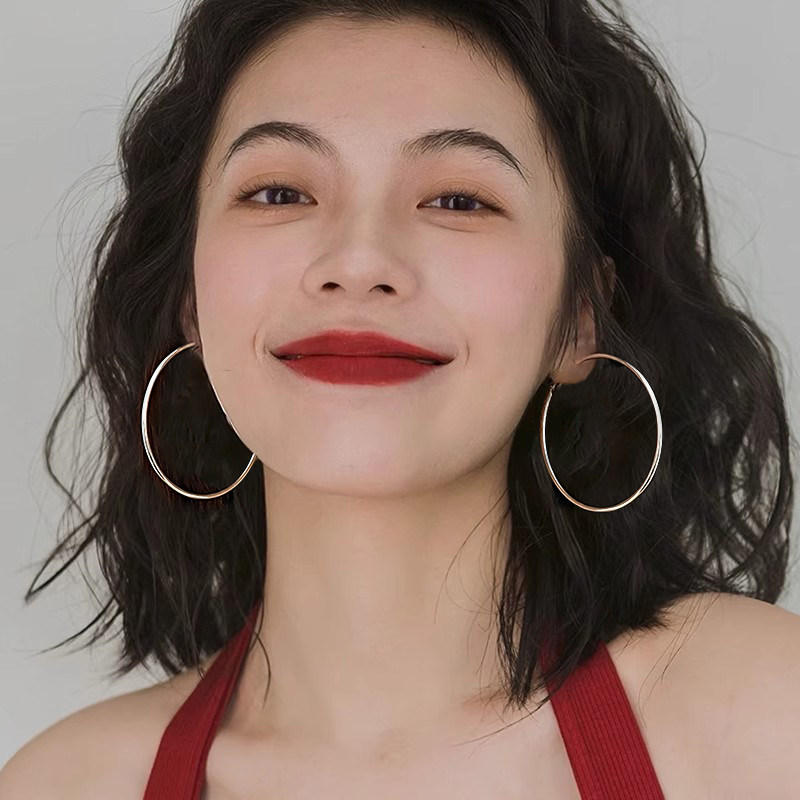 初影【大素圈】925银针耳圈女