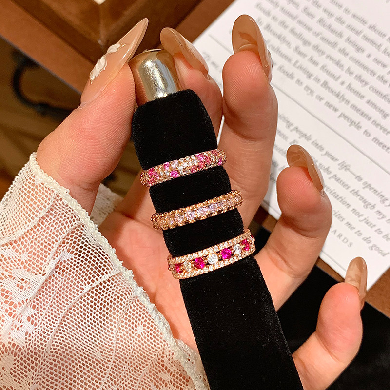 粉色满钻排戒2025新款爆款