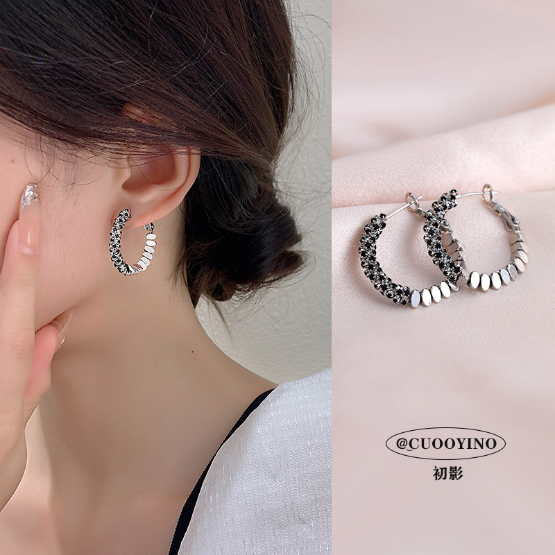 S925纯银百搭碎银子耳圈