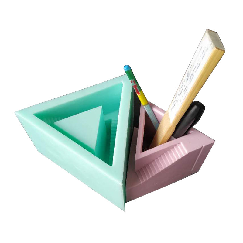 水泥三角形笔筒模具北欧风混凝土办公用品模具桌面摆设笔插硅胶模