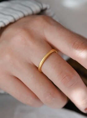 钛钢2mm古法素圈简约食指环