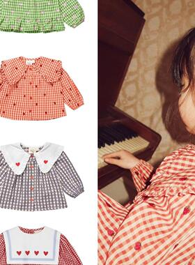 丹麦floess  Blouse儿童衬衣上衣 女童长袖衬衫马甲 连衣裙外套