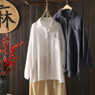 丝绸缎面白色衬衫女春夏新品设计感小众休闲港味净版百搭韩范上衣