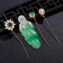 s925纯银万能扣细针长针斜孔歪孔左右通孔挂件扣翡翠蜜蜡绑式 扣头