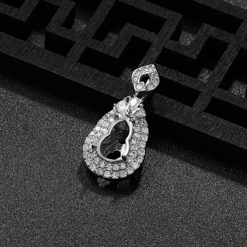 S  상감되지 않은 경옥 물 거품 옥 조롱박 펜던트 빈 홀더 뒷면 커버 럭셔리 럭셔리 상감 위험 물질 펜던트 홀더