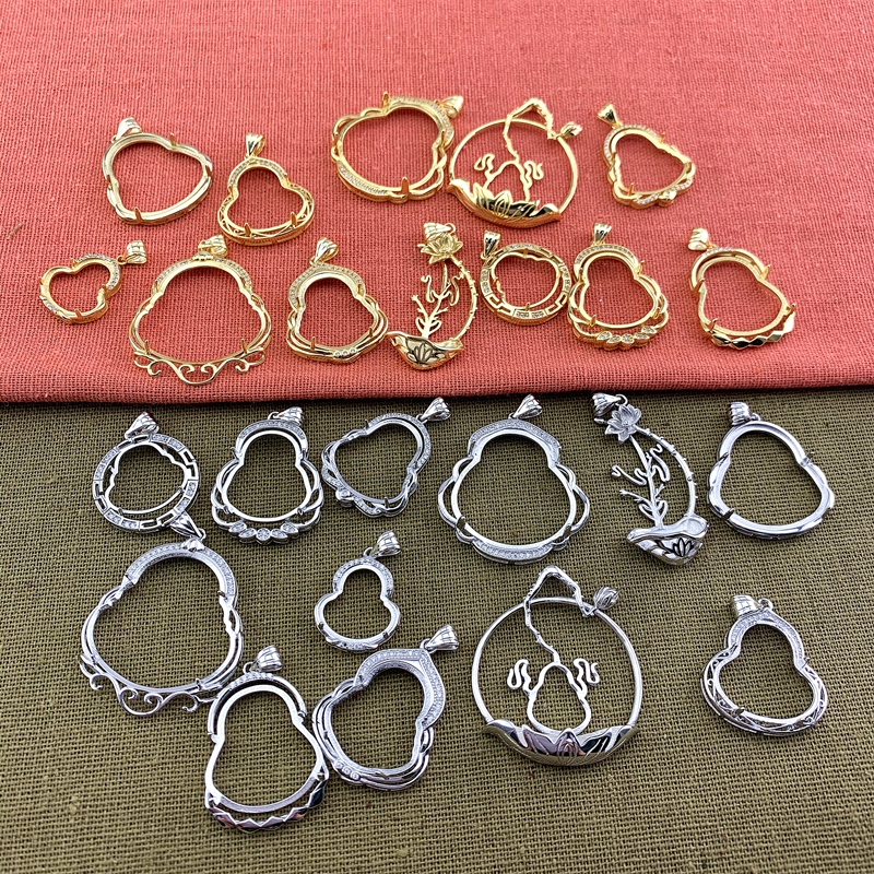 s925纯银观音镶嵌佛公吊坠