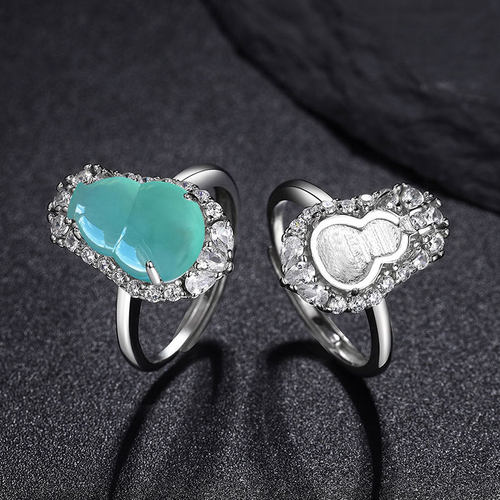 女士S925纯银豪华款葫芦戒托