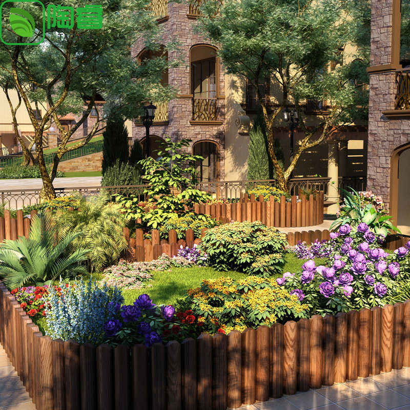 防腐木栅栏围栏室外菜园小篱笆户外花园庭院装饰花盆花槽插地木桩