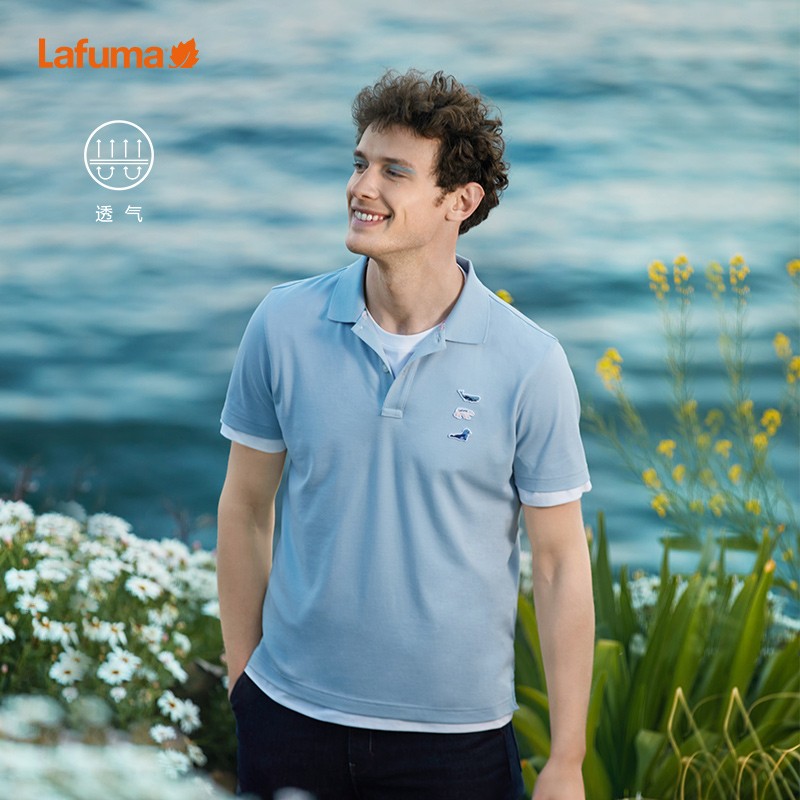 法国LAFUMA乐飞叶heilichee联名夏新品男户外embroidery短袖POLO