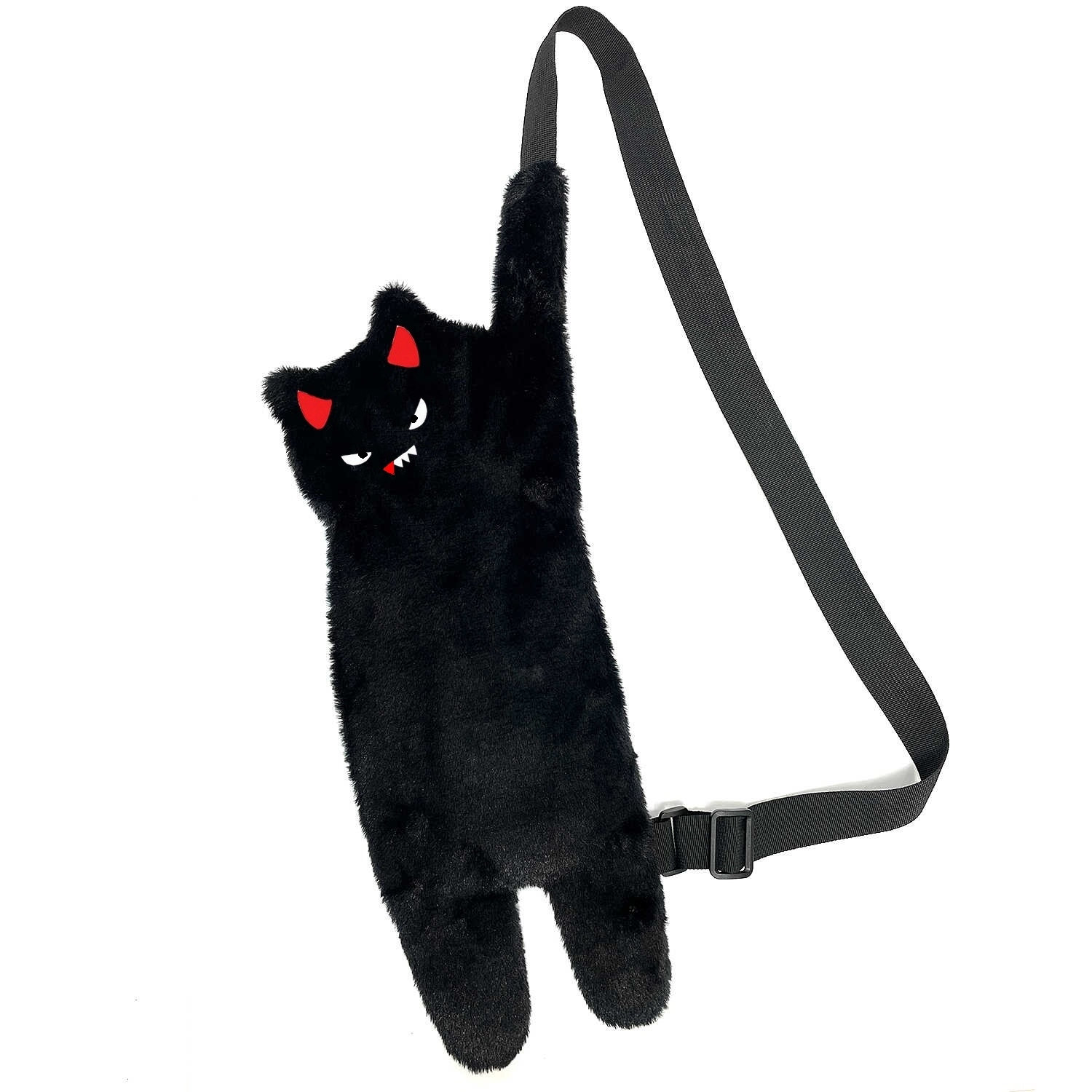 毛绒刺绣猫咪造型斜挎毛毛包