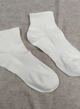 外贸单~好质量~高棉质白色袜子男女可穿纯棉短袜运动束腰好穿袜子