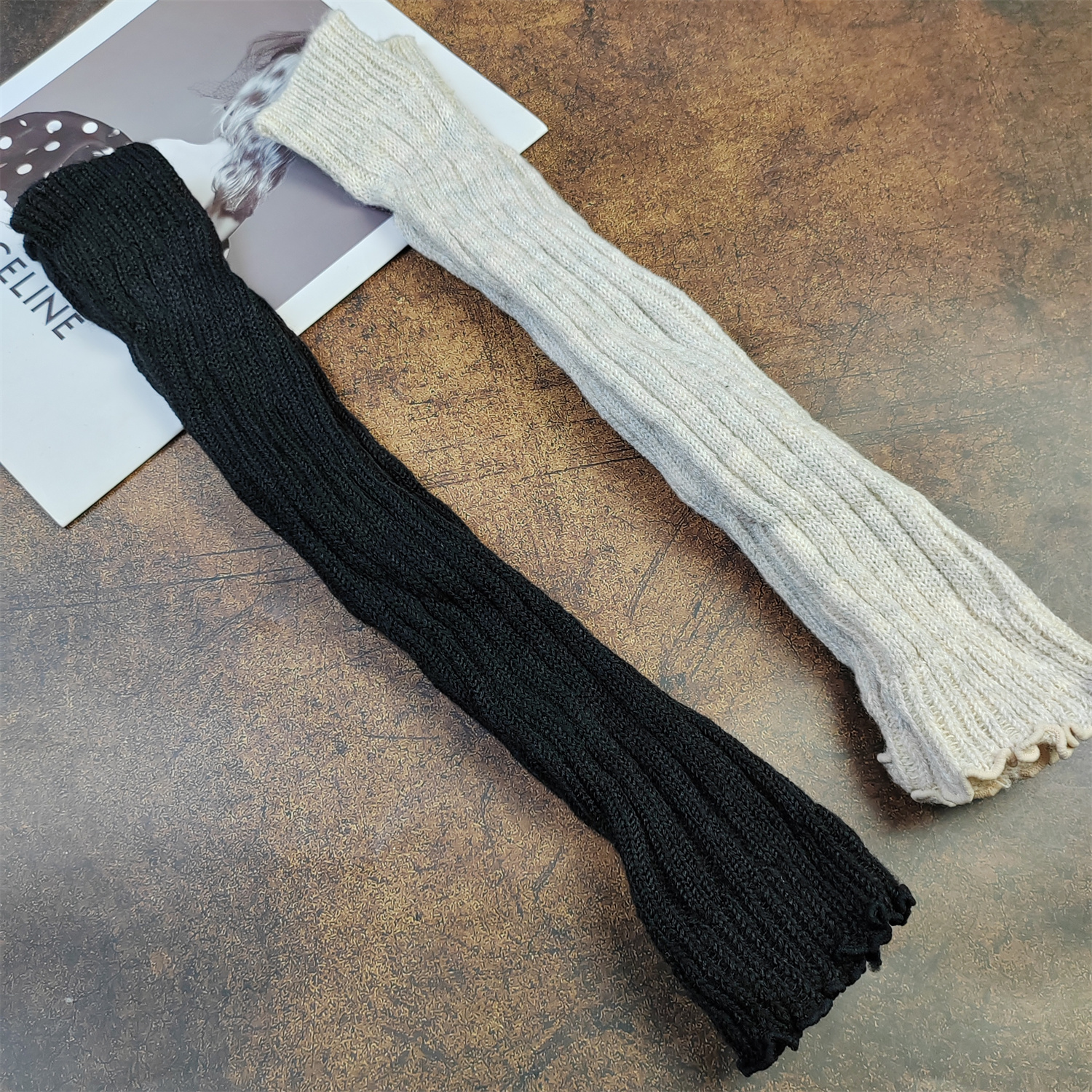 日单冬季保暖针织小腿袜套