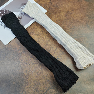 日单羊毛保暖针织小腿袜套女堆堆腿套高筒保暖护腿袜套长筒袜秋冬