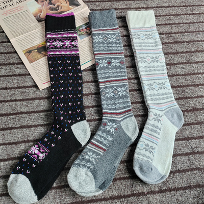 外单高筒保暖袜秋冬加厚长筒袜