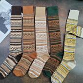 高筒袜女四季 款 及膝小腿袜纯棉复古民族风保暖长袜护小腿显瘦袜子