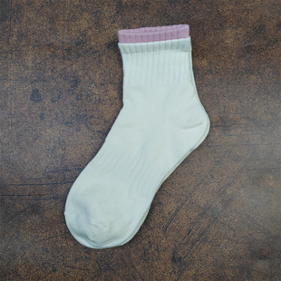 简洁中筒袜学生袜子女 中筒纯棉女袜白色简约袜子春季 四季 款