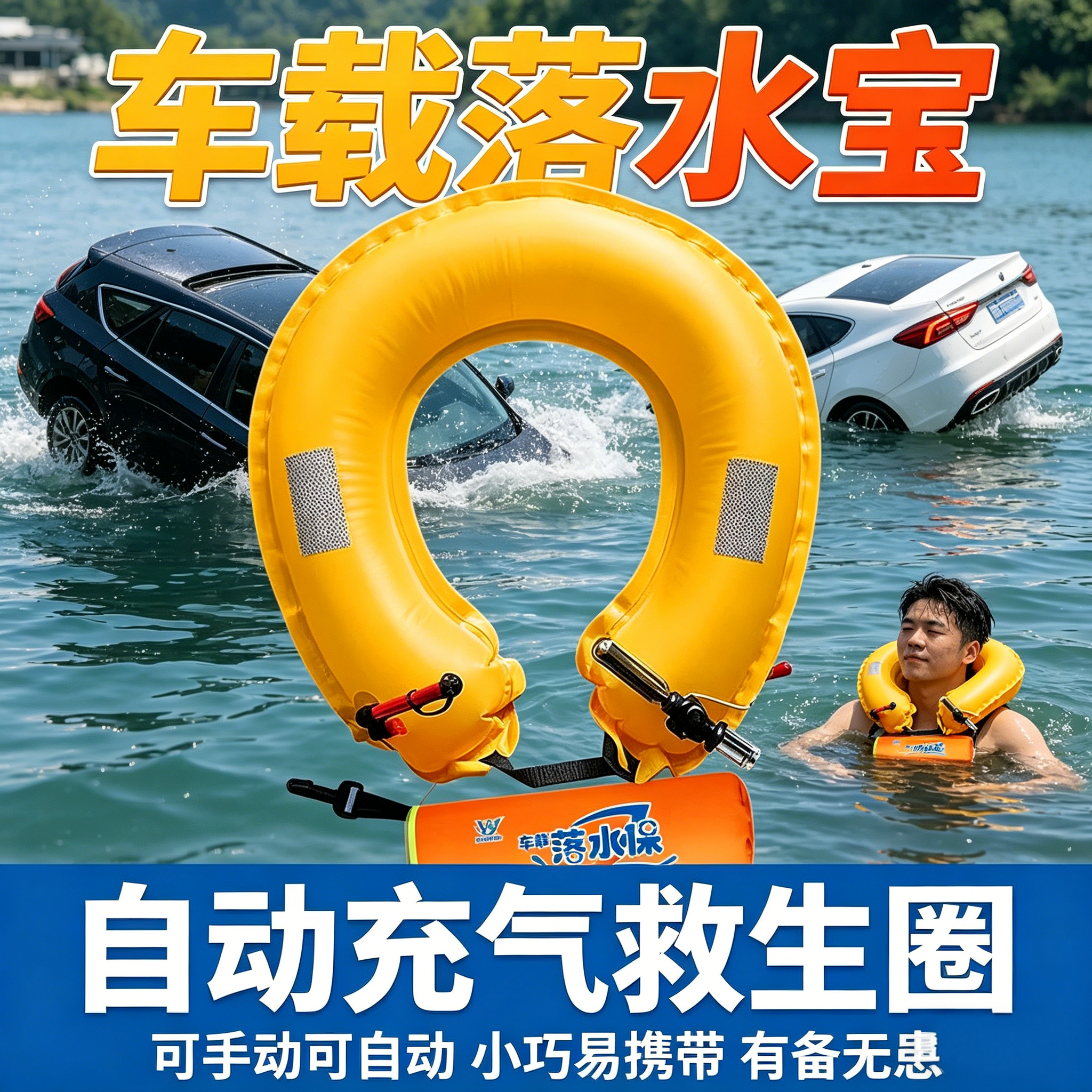 EDD落水保自动充气救生圈破窗锤