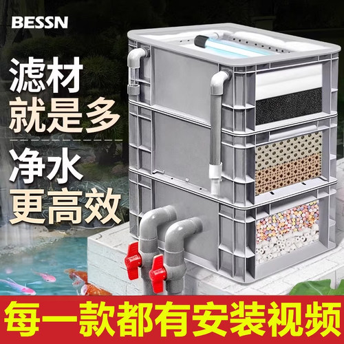 周转箱过滤箱鱼池水循环系统