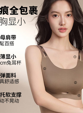 双层提拉大胸显小无痕内衣女