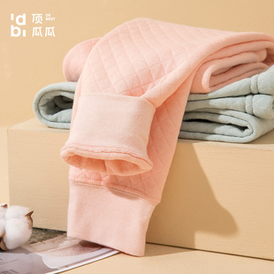 顶呱呱儿童保暖单裤三层夹棉空气层纯棉毛裤秋裤加厚秋冬季打底裤