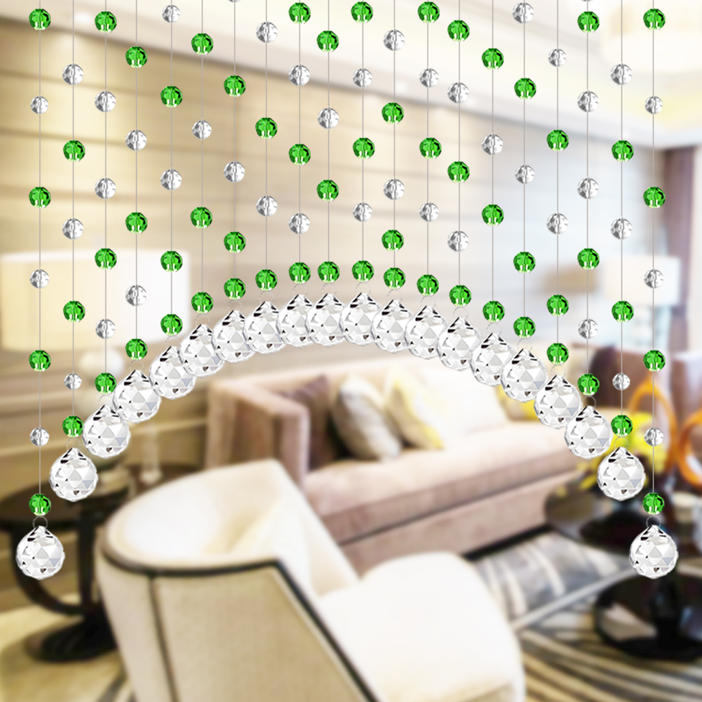 珠帘水晶隔断帘子挂帘半门帘