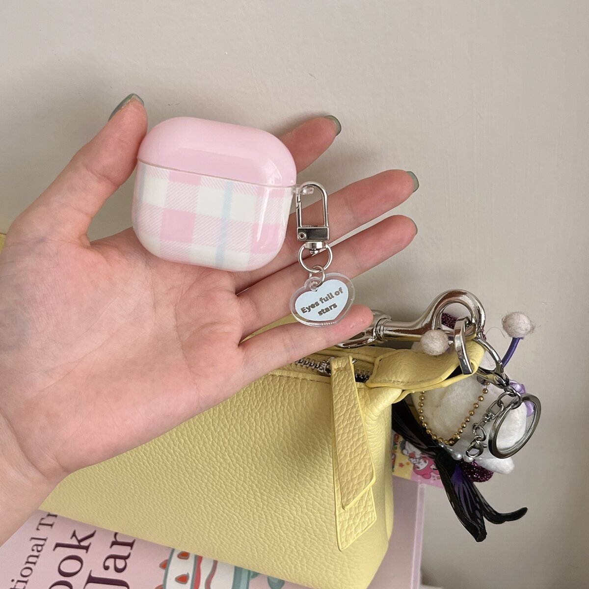 耳机 粉白格子适用airpods4代耳机套2/3三代airpodsPro第二代保护壳苹果蓝牙耳机套Pro