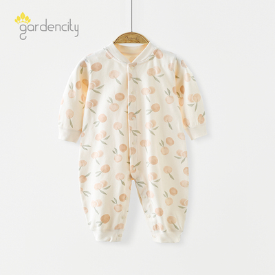 婴儿连体衣秋冬季舒绒棉保暖女宝宝对开哈衣新生儿家居服睡衣打底