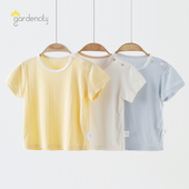 婴儿短袖 体恤上衣夏 莫代尔凉感男女宝宝麦穗提花半袖 T恤夏季 薄款