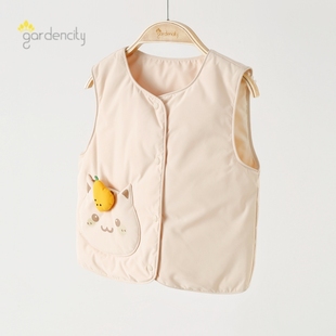 婴儿羽绒马甲秋冬季 白鸭绒卡通男女宝宝羽绒背心儿童马夹保暖上衣