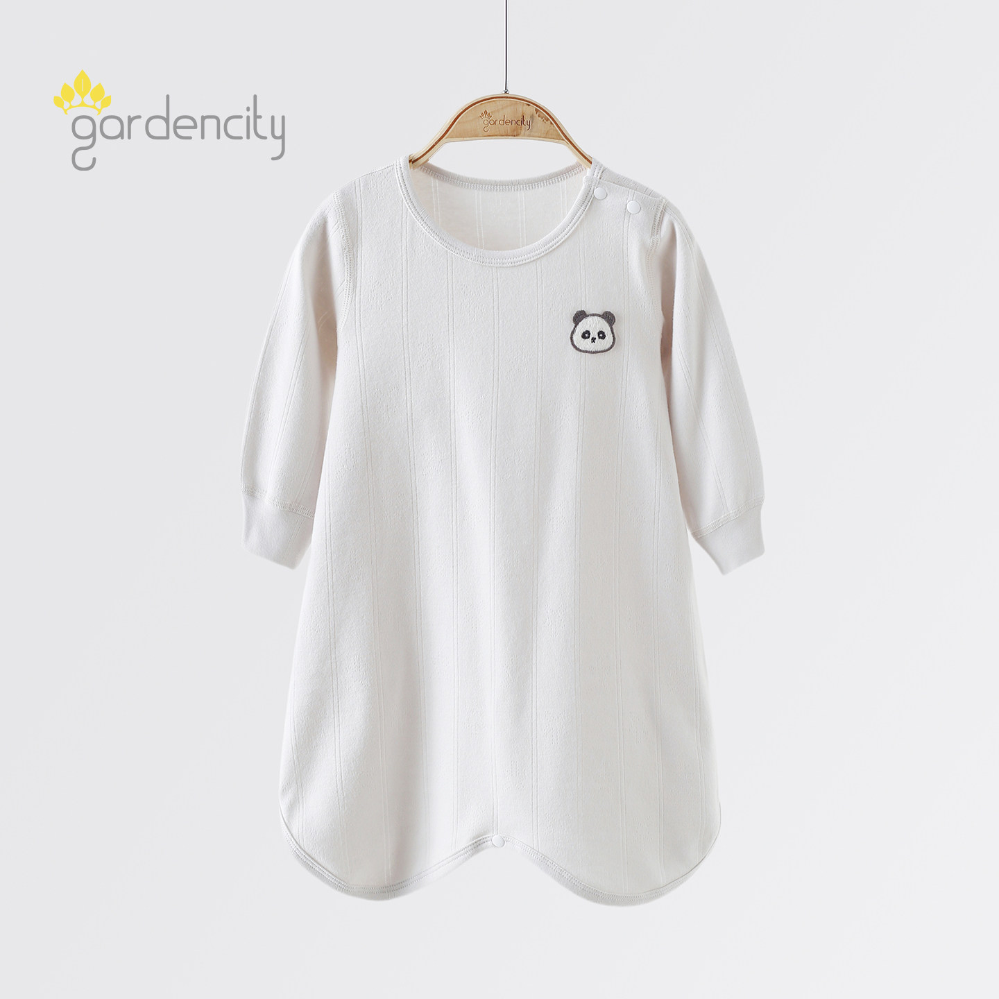 婴儿睡袍秋冬季舒绒棉提花保暖男女宝宝家居服防踢睡裙长袖睡衣服