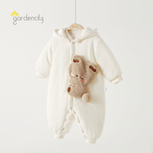 婴儿连体衣秋冬季 加厚恒温棉240g保暖连帽棉服男女宝宝家居服冬装