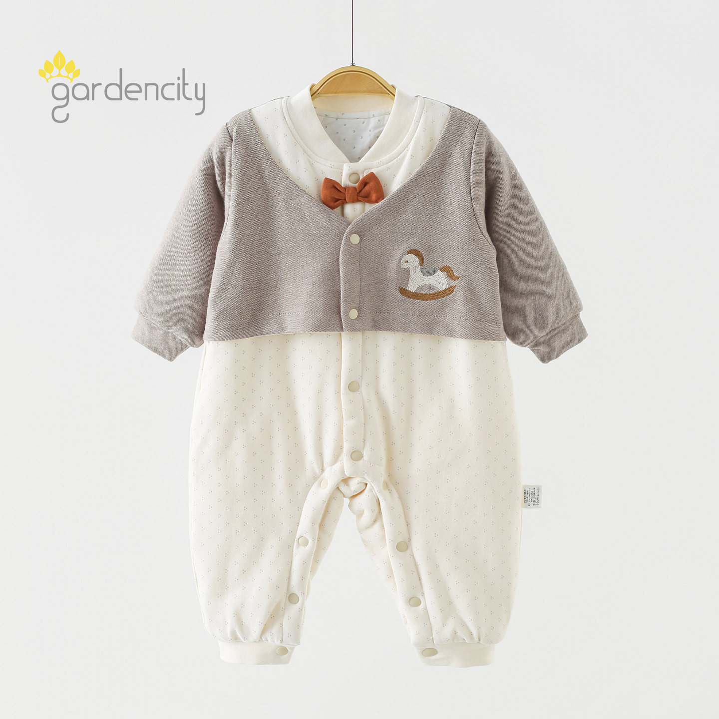 gardencity婴儿连体衣秋冬季薄棉