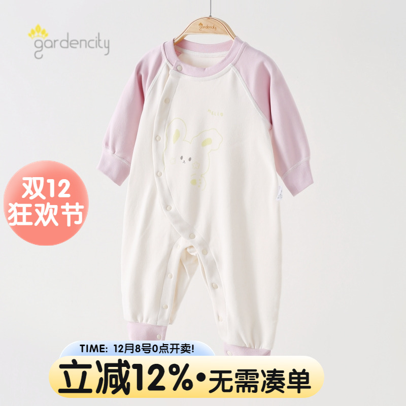 婴儿连体衣秋冬季长袖哈衣