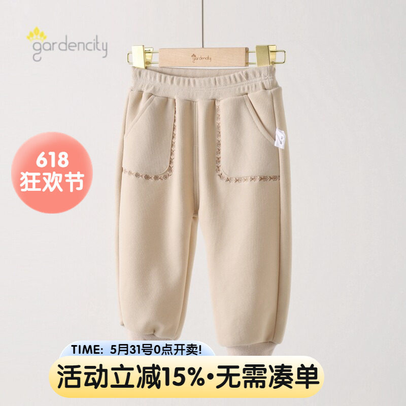 婴儿裤子秋冬纯棉保暖毛圈长裤女宝宝休闲运动裤外出裤子女童卫裤