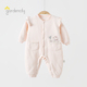婴儿连体衣秋冬季 保暖40g夹棉甜美飞袖 女宝宝薄棉哈衣家居服棉服