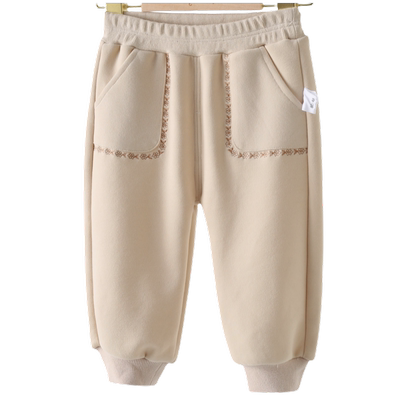 女童裤子秋冬纯棉毛圈外出裤子