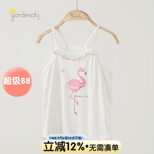 女宝宝吊带衫花边无袖T恤上衣