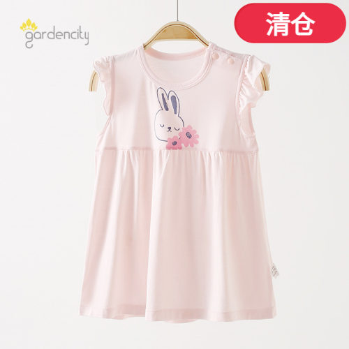 断码清仓-婴儿连衣裙夏季薄款甜美女宝宝睡裙短袖小女孩夏装裙子