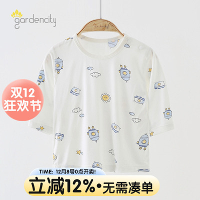 婴儿家居服上衣9分袖夏季莫代尔