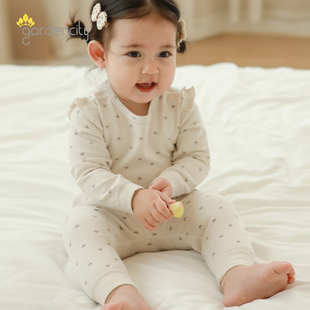 秋衣秋裤 女宝宝高腰护肚大pp裤 打底衣 舒绒棉秋冬季 婴儿家居服套装