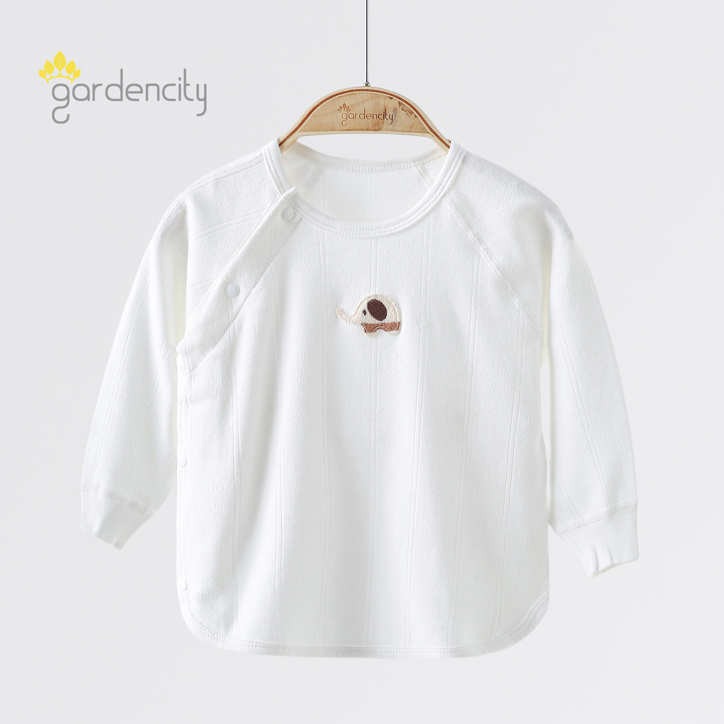 gardencity婴儿秋衣偏开上衣打底